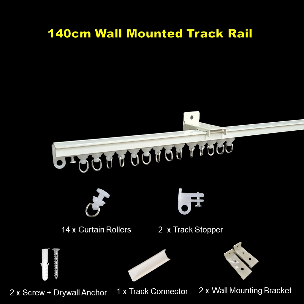 2 Use Wall Mounted Curtain Rail Track Nano Silencer Rail Door Curtains ...