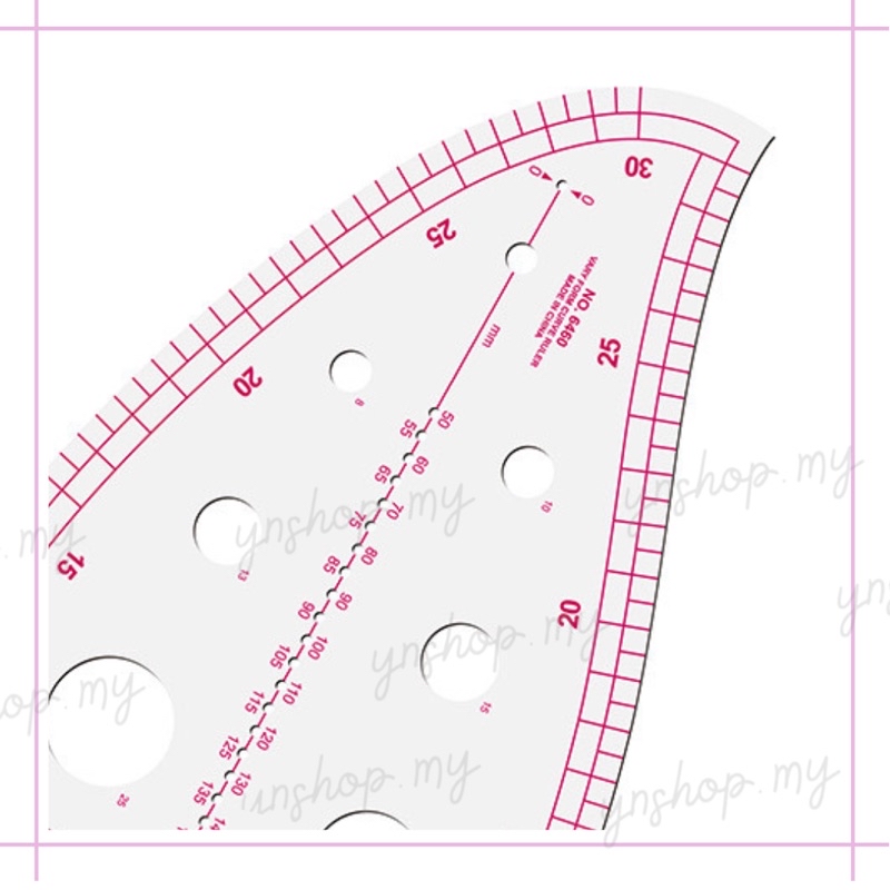 No.6460 Metric Sleeve Curve, Armhole Ruler, Flexible / Pembaris Jahitan ...