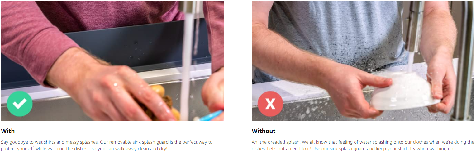 Sink Splash Guard Premium Silicone Water Splash Guard for Sink Kitchen