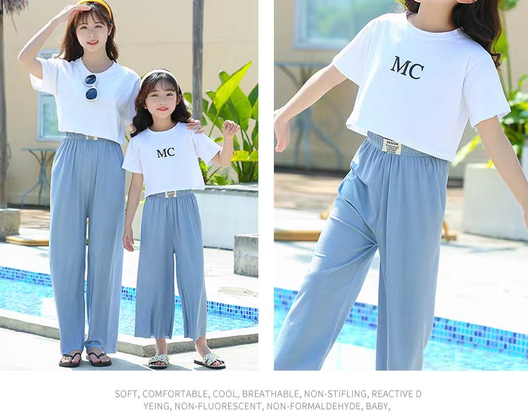 kids long pants girl wide leg pants kids ice silk pants seluar panjang budak perempuan baju
