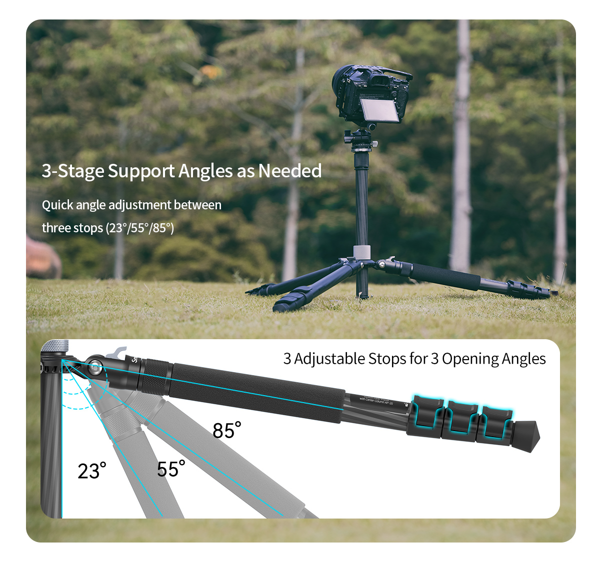 SmallRig AP-20 Carbon Fiber Tripod With Center Column - Broadway Camera