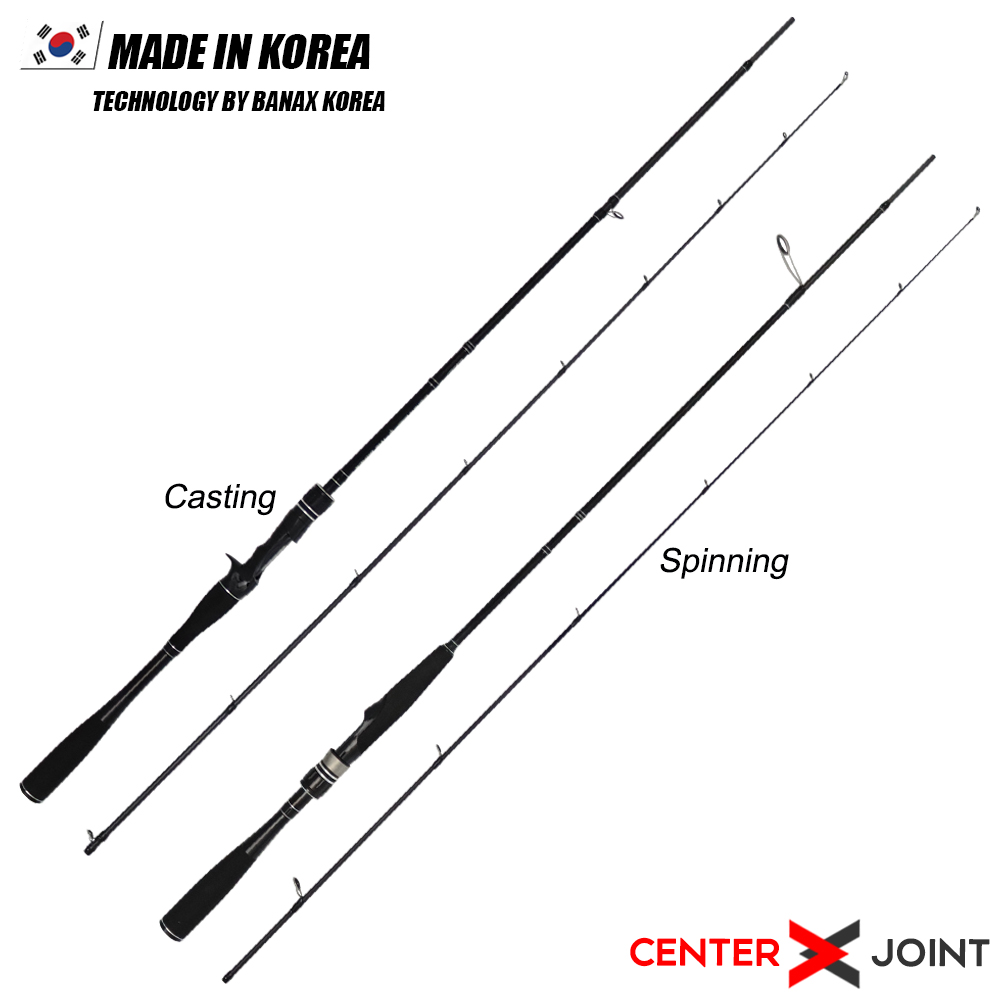 (6'5ft-7'0ft) Spinning/Casting Banax Compass The Black Fishing Rod With ...