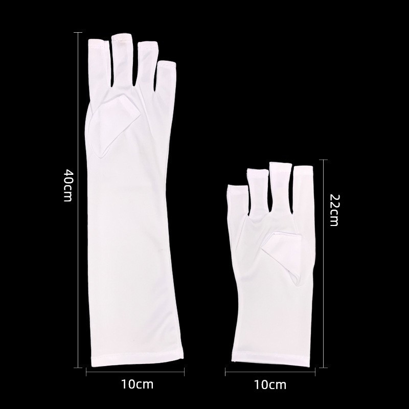 Anti UV Nail Gloves Hand Skin Protection 美甲手套防辐射防紫外线防照黑光疗机烤灯阻隔露指手套 (1 ...
