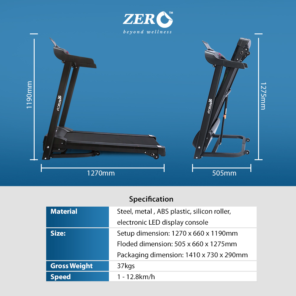 Zero Healthcare ecRun Treadmill Manual Incline
