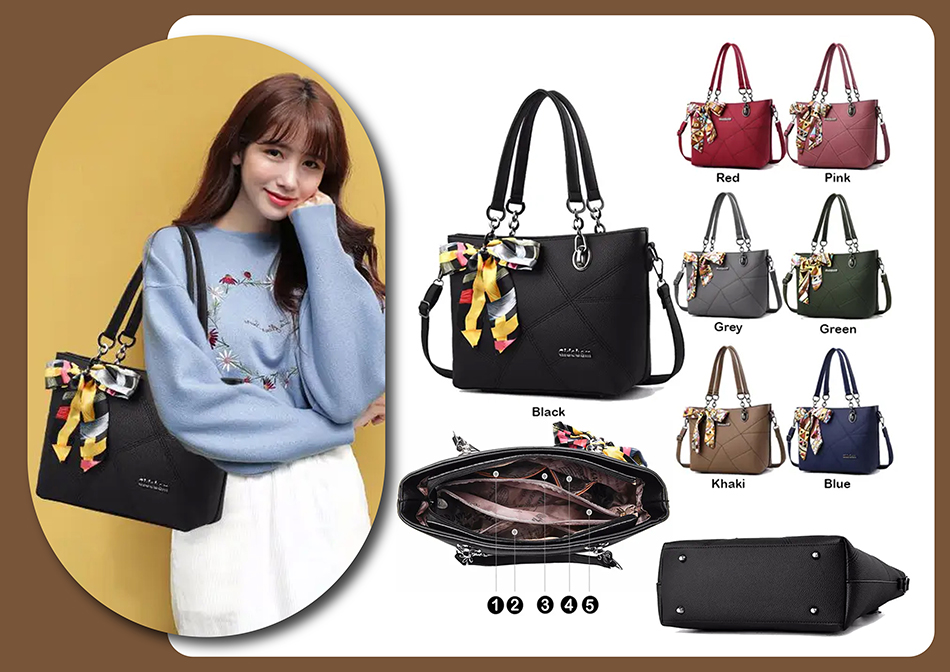 SKM Women s Sling Handbag Women Tote Bags Top Handle Bags with Long Belt Handbeg Wanita Murah CS147 Shopee Malaysia