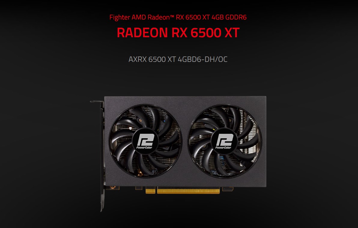 PowerColor Fighter AMD Radeon™ RX 6500 XT 4GB GDDR6 Graphics Card