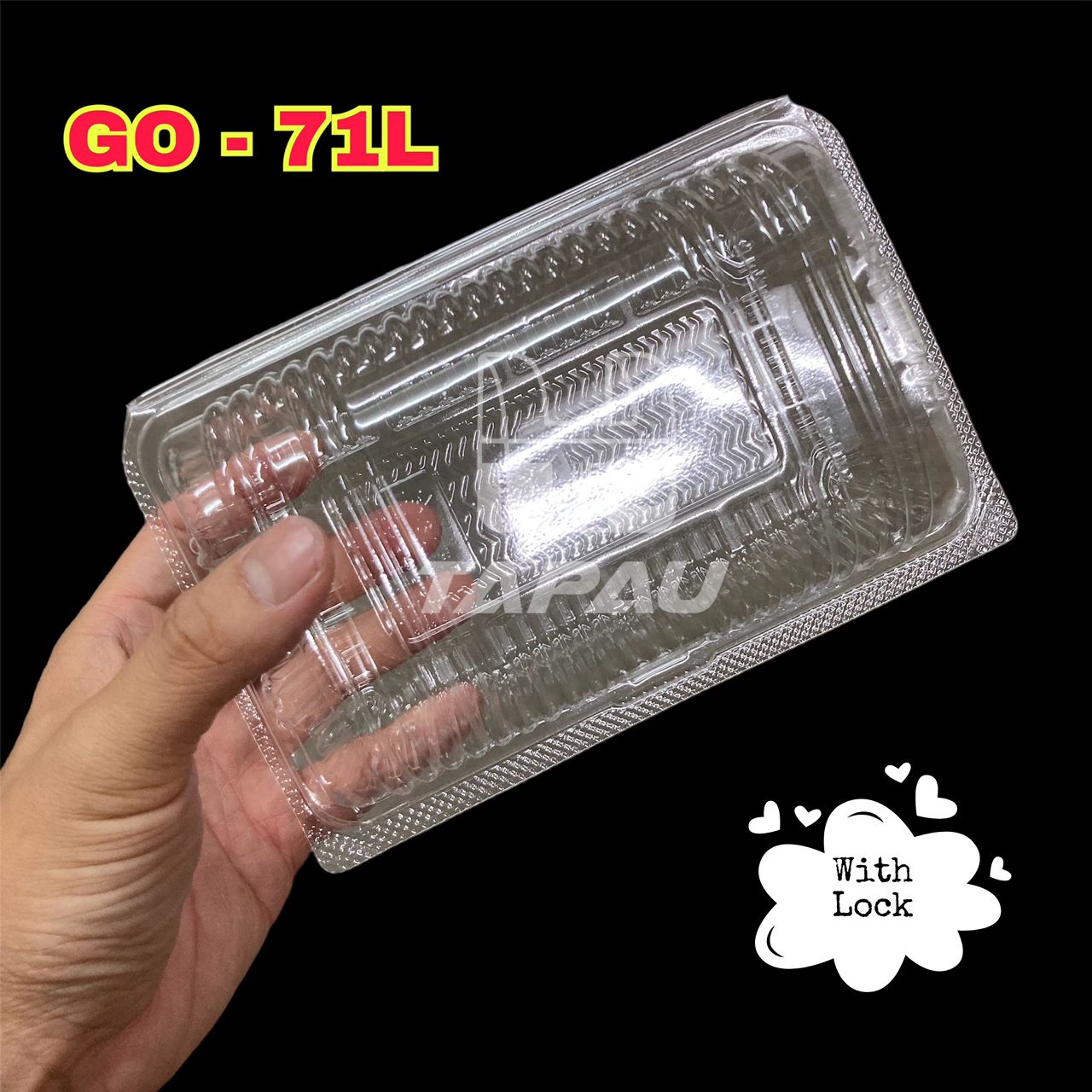 TAPAU - GO-71L [ 50pcs± ] Plastic Tray with Lock Bakery Disposable ...