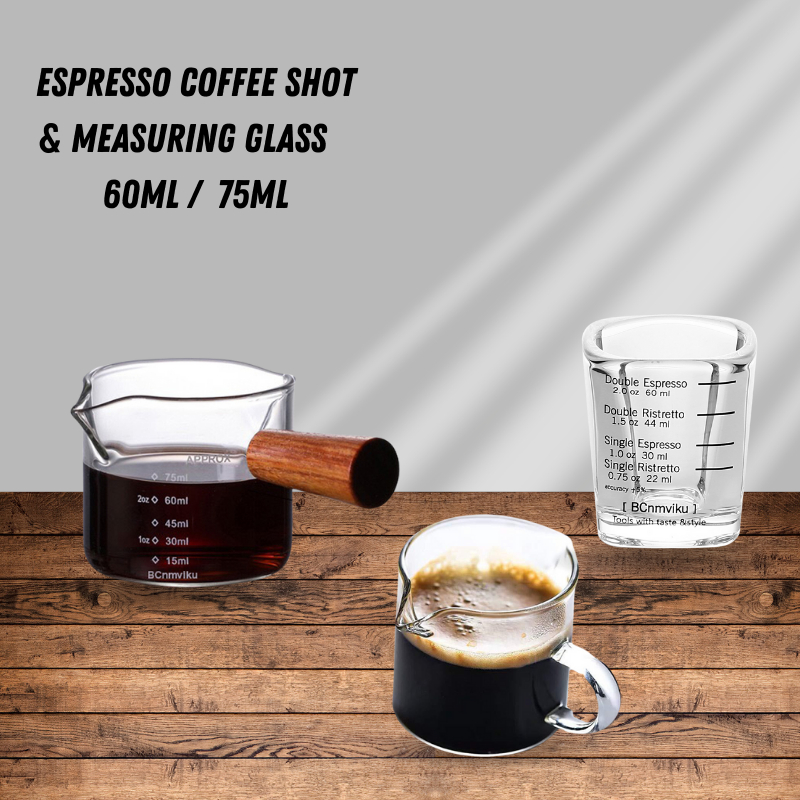 HiBREW 30ml espresso glass with Glass Measuring Cup Espresso Shot Glass  Liquid Glass Ounce Cup With Scale Kitchen Supplies