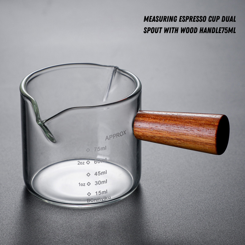 HiBREW 30ml espresso glass with Glass Measuring Cup Espresso Shot Glass  Liquid Glass Ounce Cup With Scale Kitchen Supplies