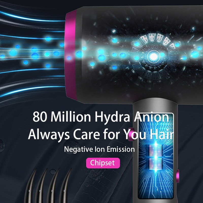2200W Hair Dryer Big Wind Blue Ray Ionic Tech Strong Wind Pengering ...
