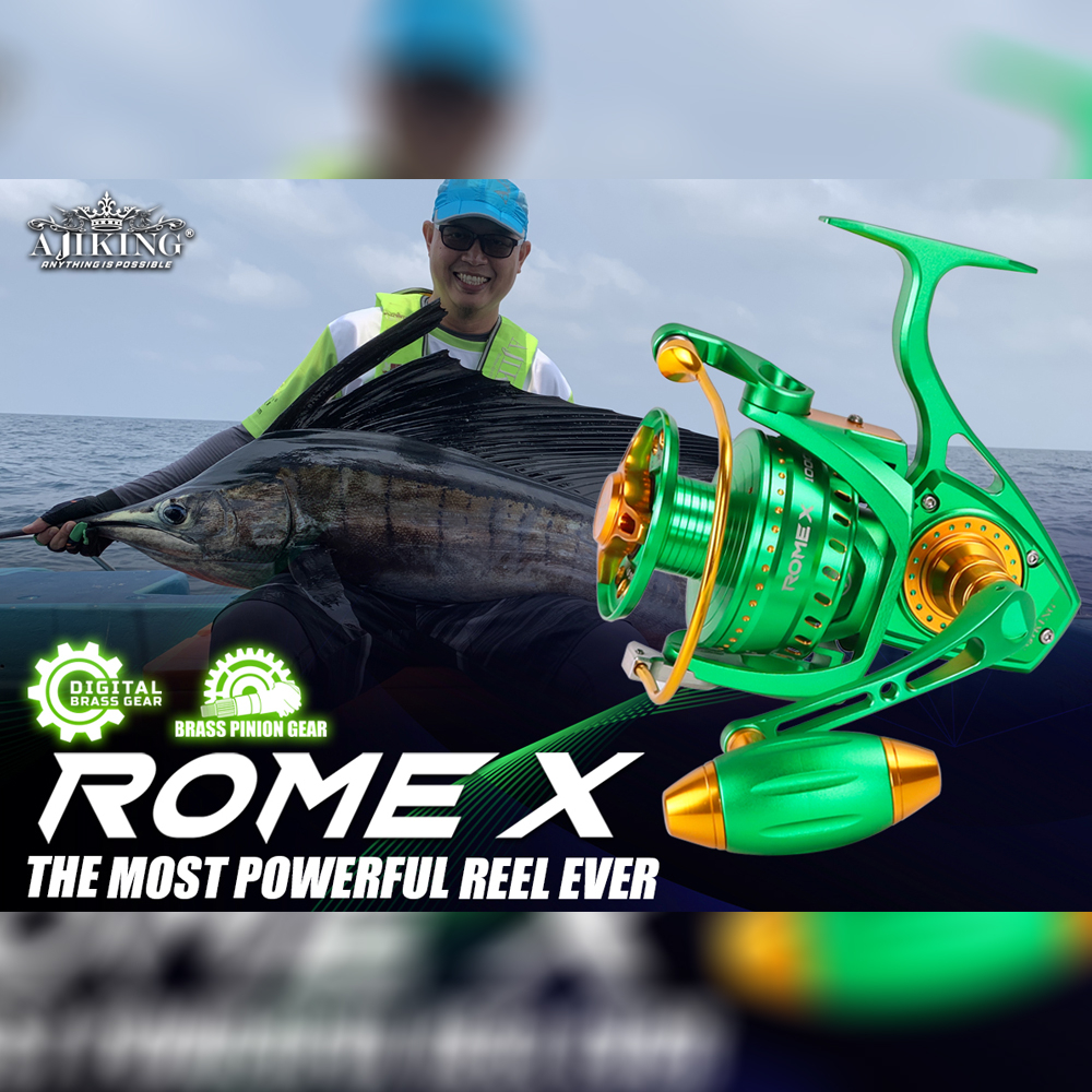 NEW) Max Drag 35kg-40kg Ajiking Rome X Heavy Duty Spinning Fishing
