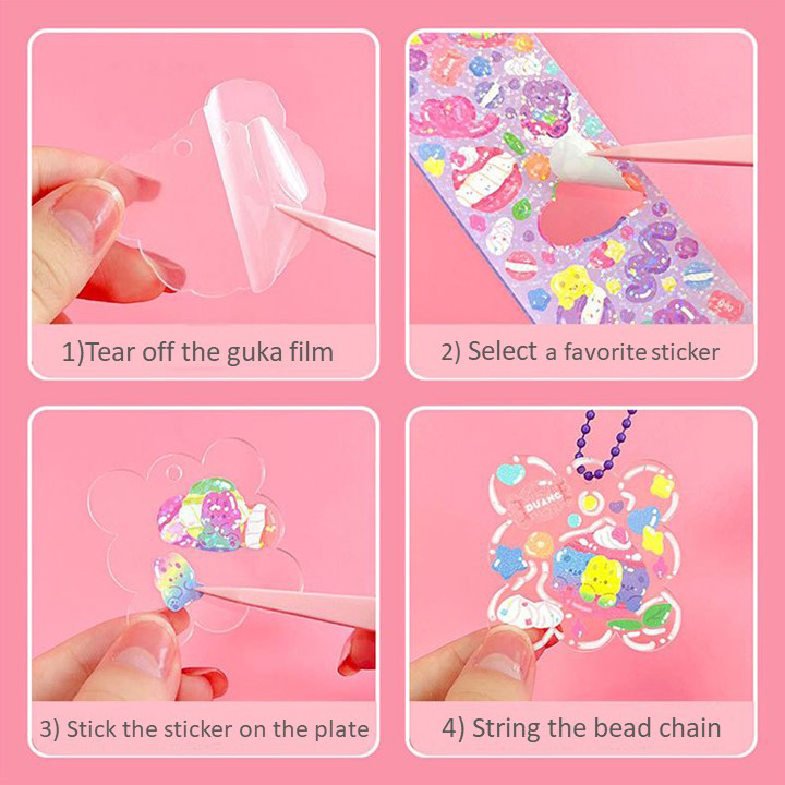 Guka Sticker Set Cream Glue Goo Card Set DIY Craft & Art Keychain ...