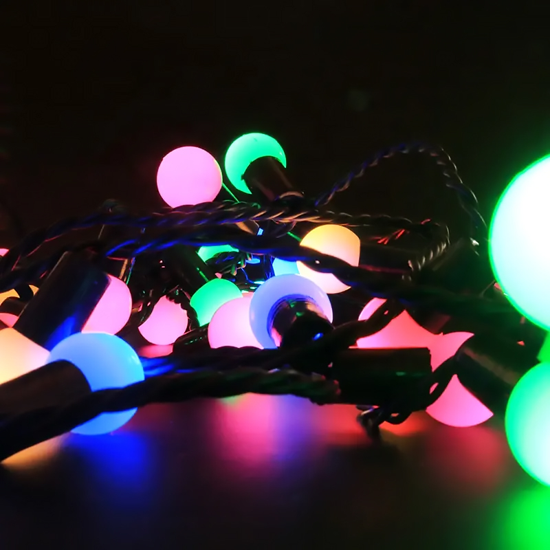 𝐖𝐀𝐓𝐄𝐑𝐏𝐑𝐎𝐎𝐅 Solar LED Little White Ball Lights Round String Light Bulb ...