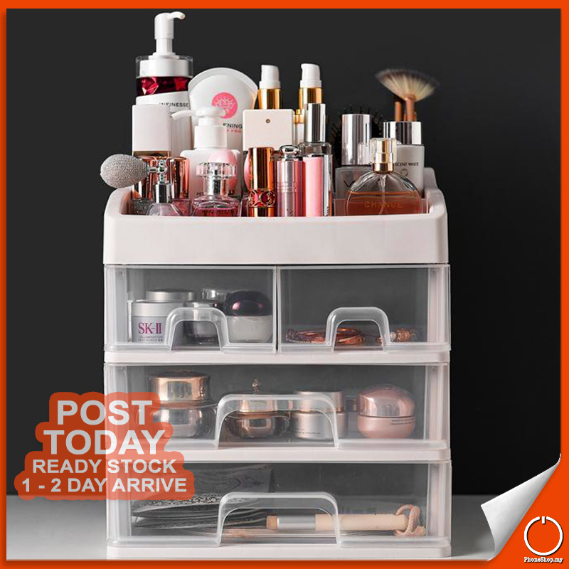 𝐓𝐑𝐀𝐍𝐒𝐏𝐀𝐑𝐄𝐍𝐓 Multilayer Drawer Cosmetic Organizer Stationery Makeup ...