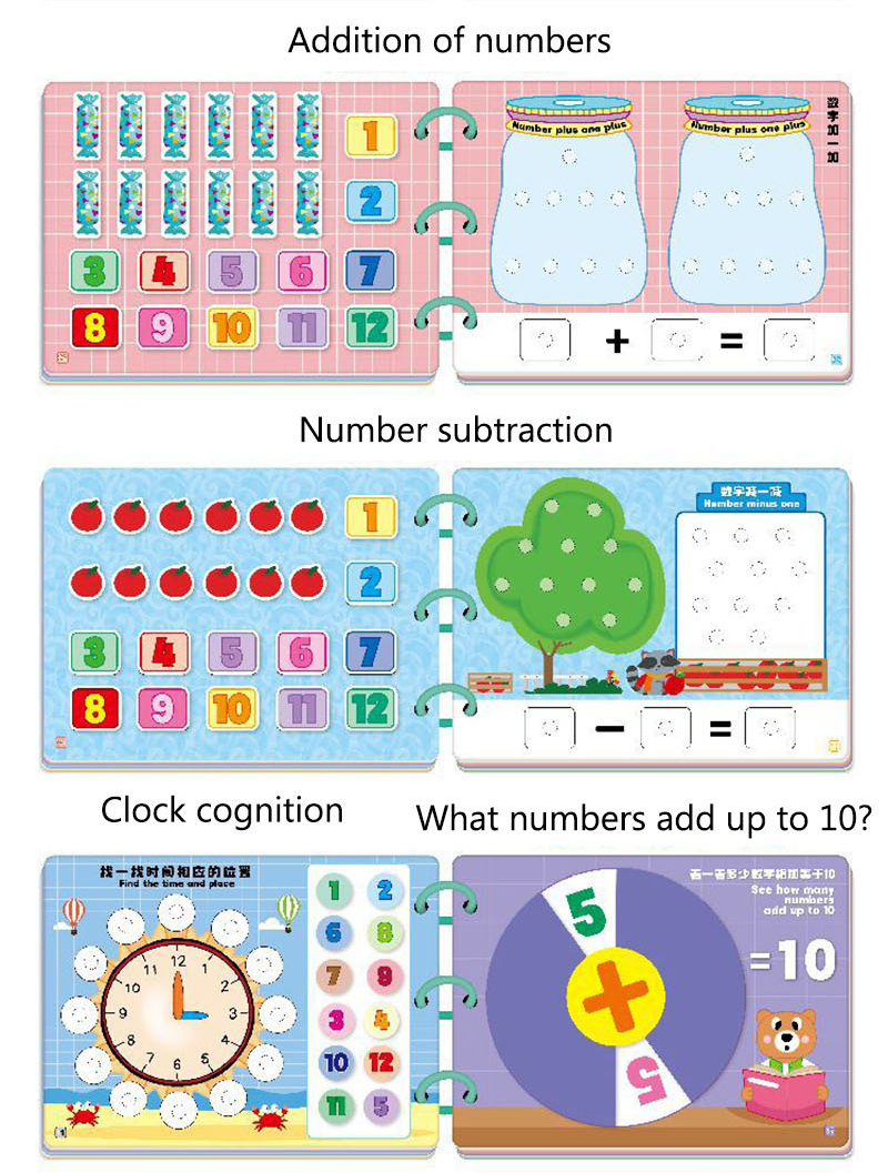 EZYLITTLES Math Busy Book Montessori Board Kid Early Learning Cognitive ...
