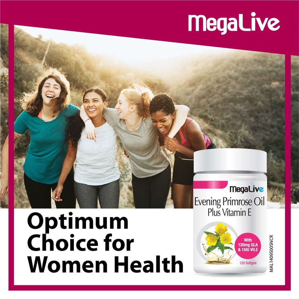 [FREE SHIPPING!!!] MegaLive Evening Primrose Oil Plus Vitamin E Softgel ...