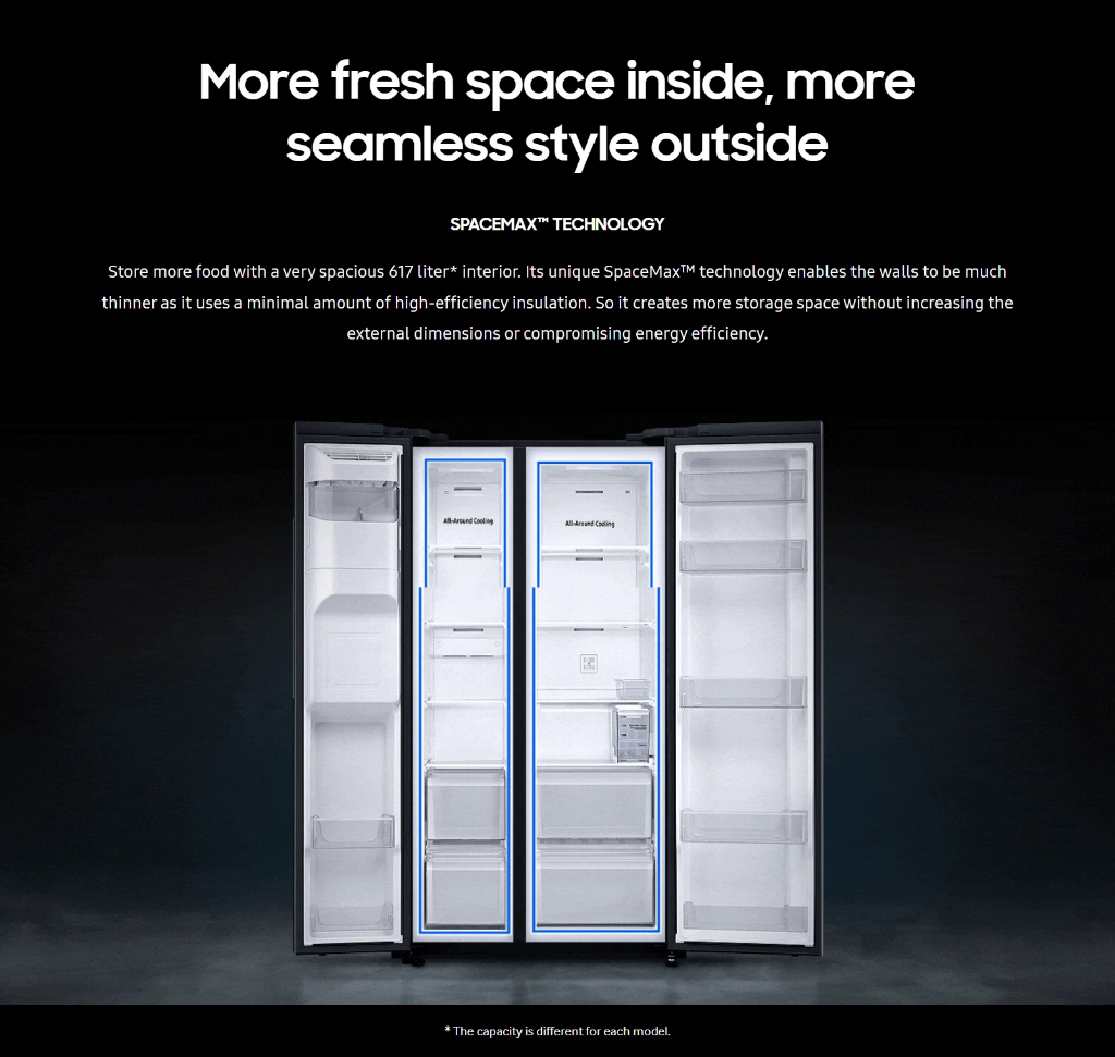 [Seller Delivery] Samsung 660L Inverter Side by Side Refrigerator