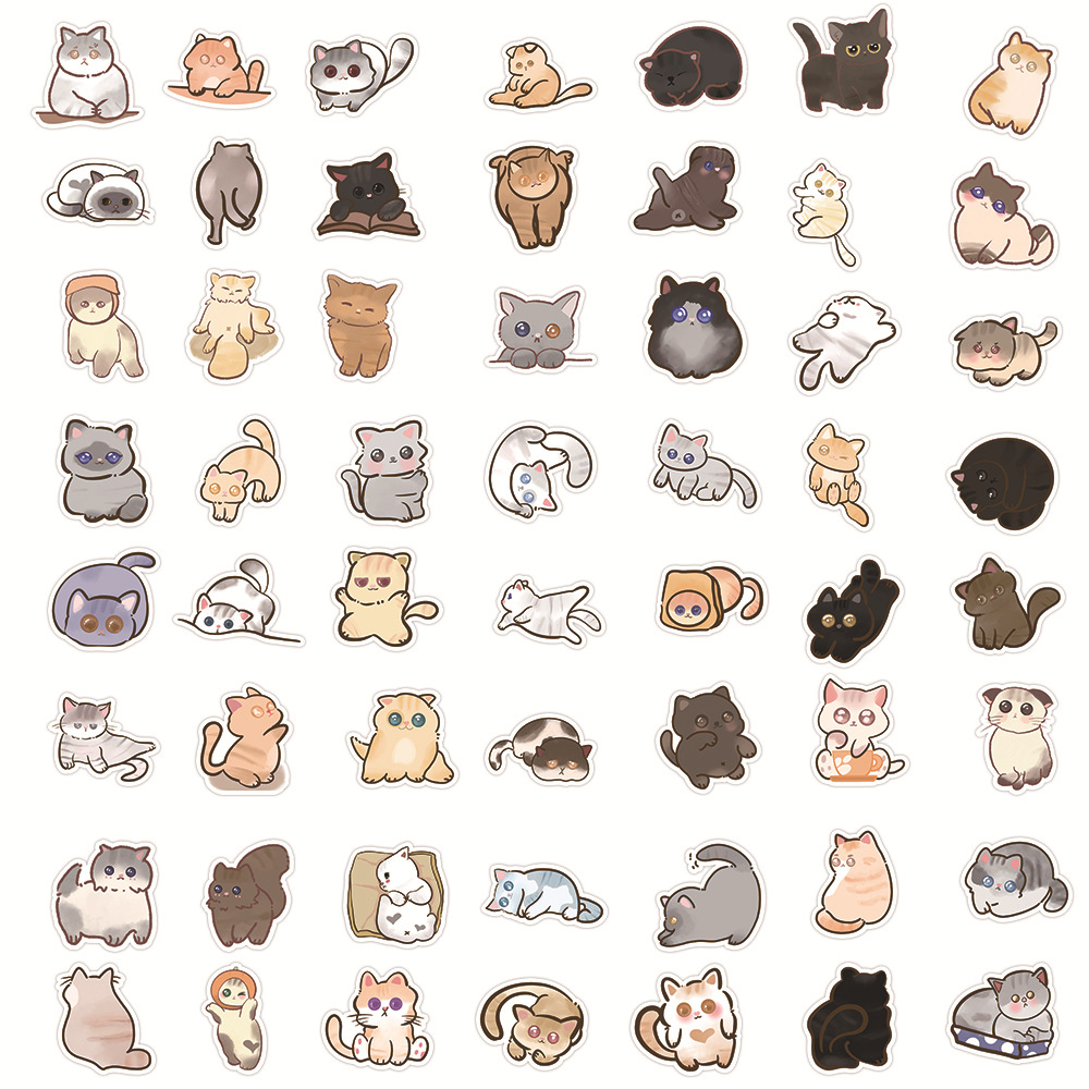 Cute Cartoon Cats Kitten Die Cut Deco Stickers Pack DIY Decorations ...