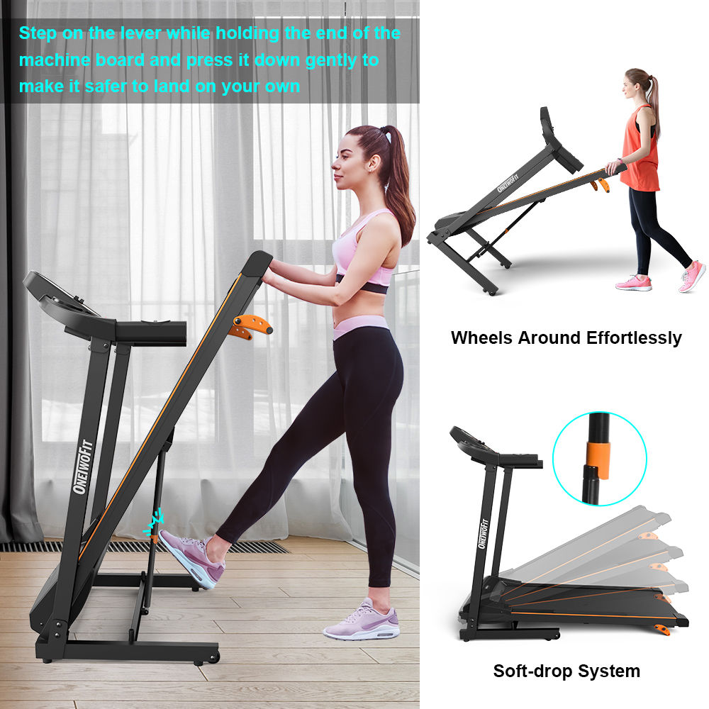 OneTwoFit Fitness Foldable Treadmill Running Machine Incline Cardio ...