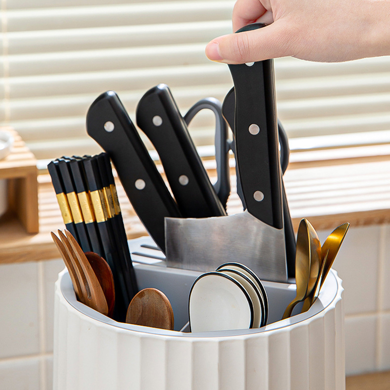 360° Rotate Detachable Knife Holder Fork Spoon Cutlery Kitchen Utensil ...