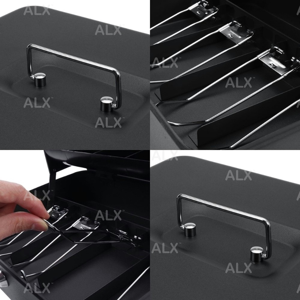 ALX Large Cash Compartment Tray Cash Storage Box Security Cash Box ...