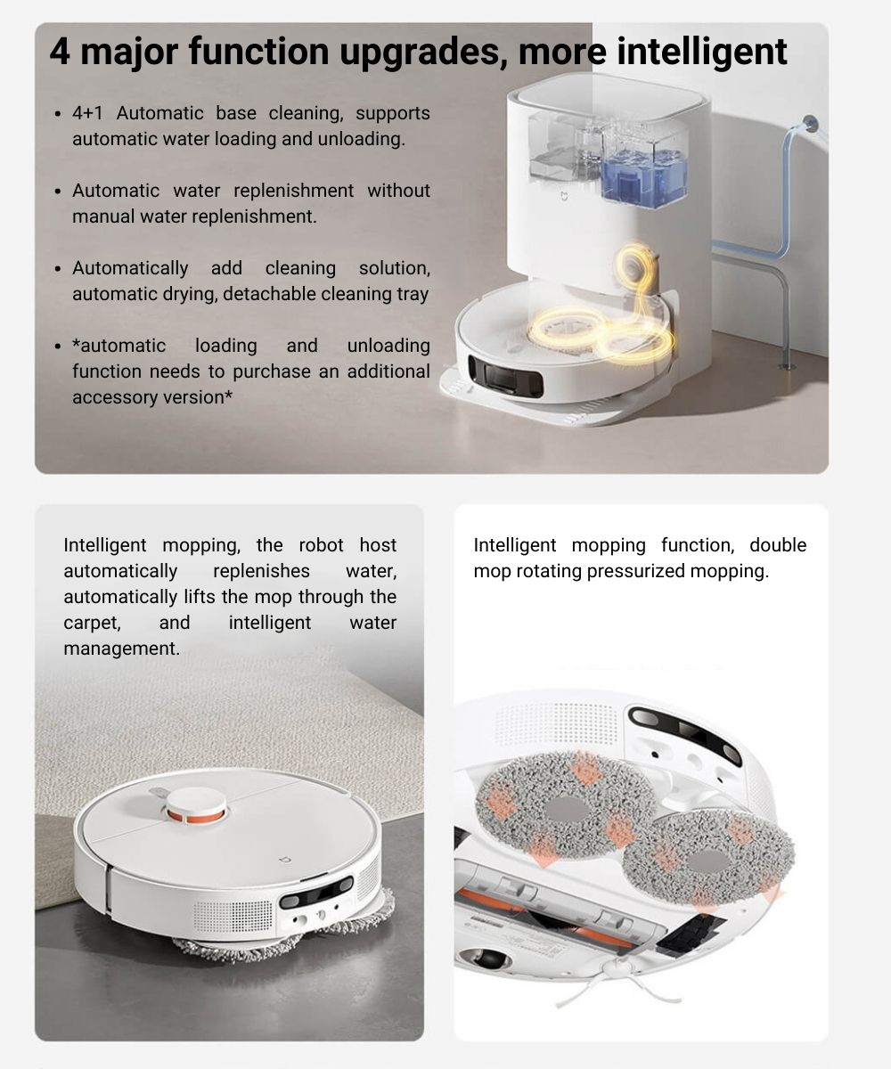 Xiaomi Mijia Self-Cleaning Robot Vacuum Mop 2 Pro /Mop Pro Auto Lifting ...