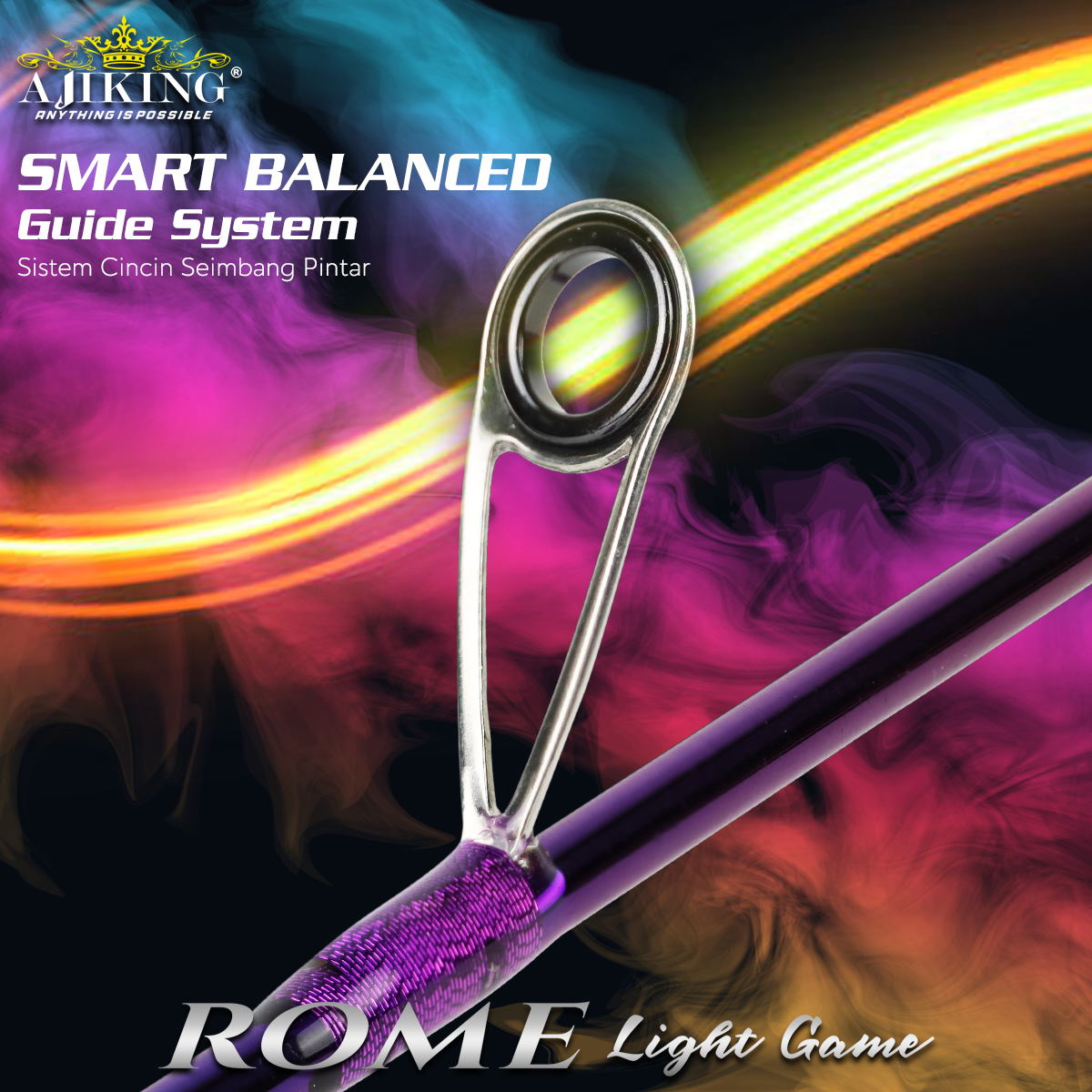 Ajiking Rome Light Game Spinning Ultra-Light Fishing Rod (5'6ft/6