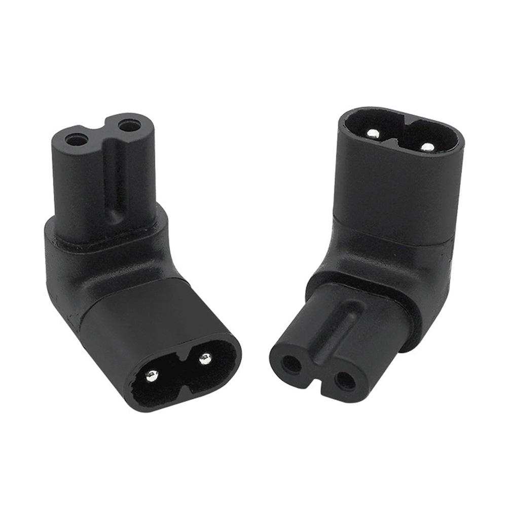 AC Cord IEC 320 2Pin C7 Female To C8 Male Power Plug 90° Up Down/Left ...