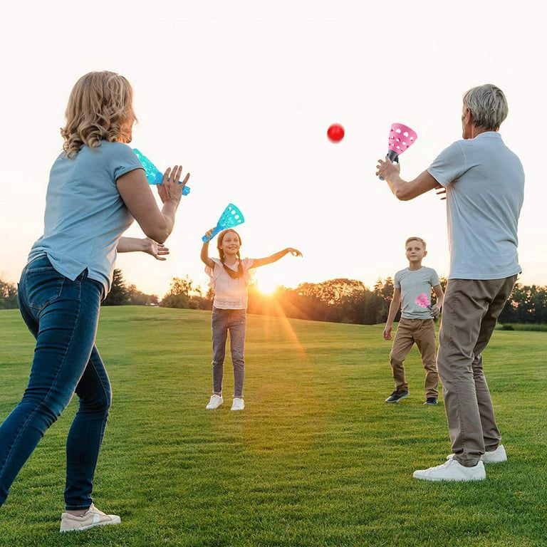 Pop and Catch Ball Games with 2 Launcher Baskets and 4 Balls Outdoor ...