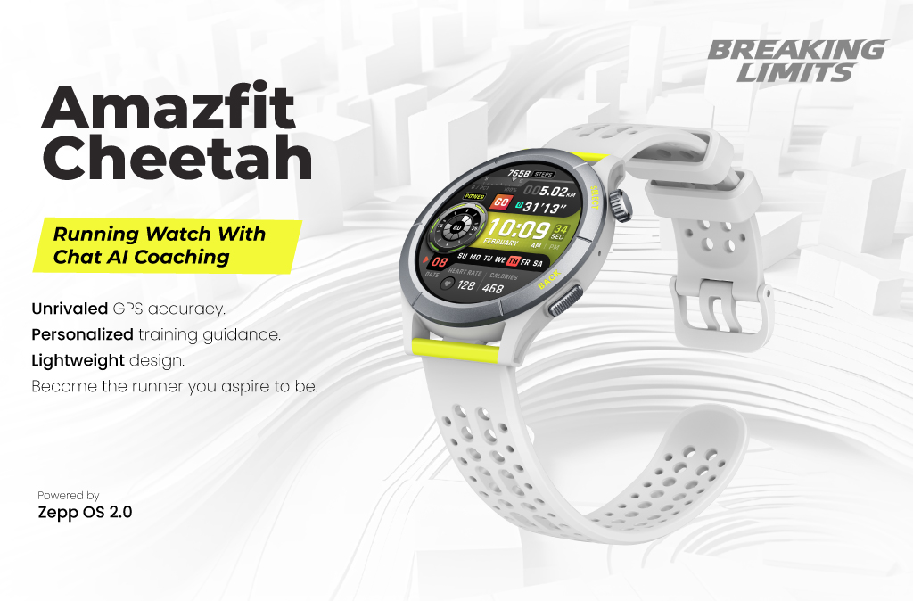 Amazfit Cheetah Running Watch with Chat AI Coaching Industry-leading GPS  Technology Smartwatch Route Import&Offline Maps