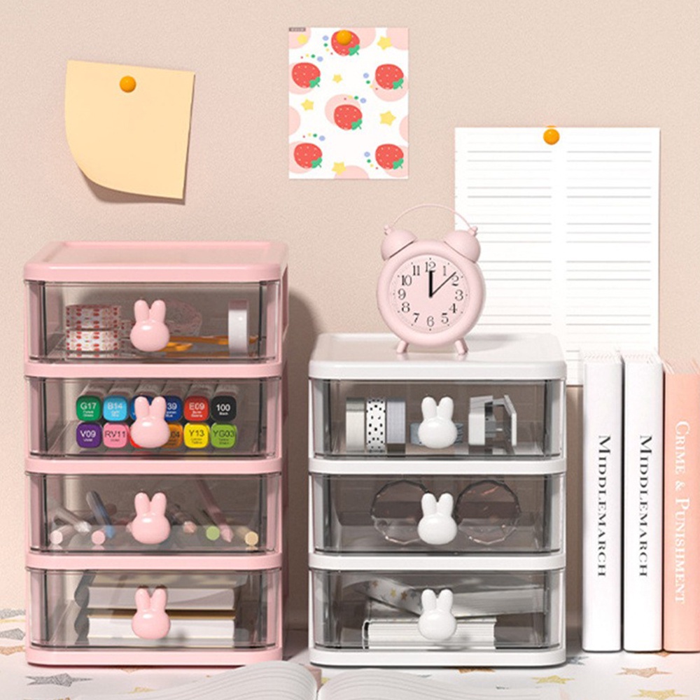 5 Tier Kotak Meja Laci Desktop Storage Box Rabbit Storage Drawer Desk ...