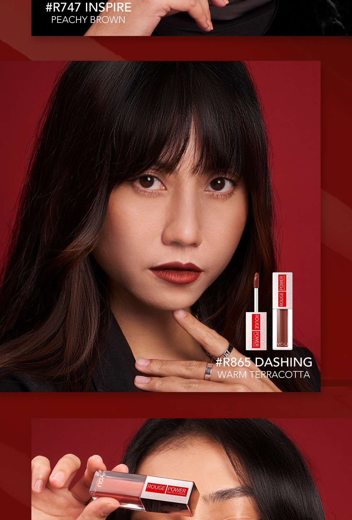 YOU Rouge Power Matte Lip Cream Lipstick Matte Finish 18H Long