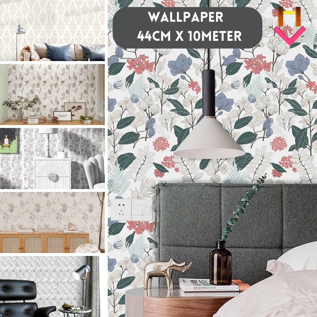 Wallpaper 44cm x 10meter Flower Fancy Colour Pastel Colour Wallpaper