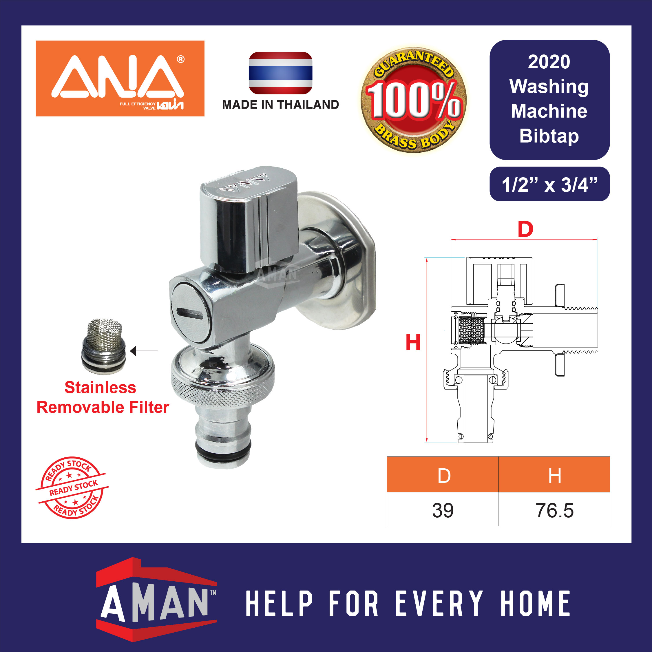 Ana Angle Valve Washing Machine Bibtap Mini Valve 3 Way 2 Valve Connector Chrome Plated 12 3919