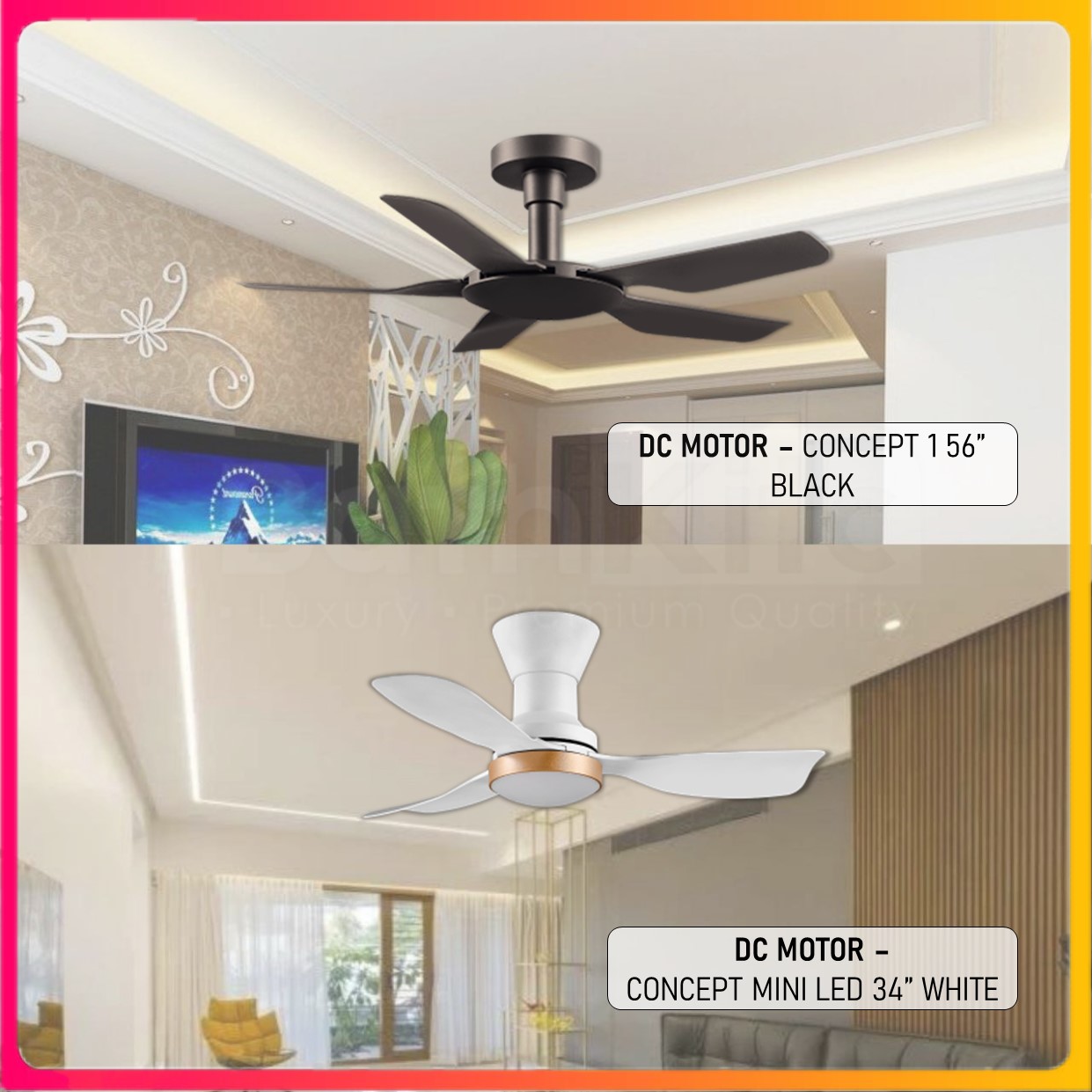 DEKA Concept 1 Concept Mini Concept Micro Z SERIES F5DC K3 Ceiling Fan ...