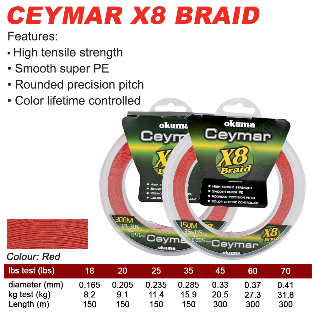 Okuma Ceymar X8 Braid  High Tensile Strength At Economical Price In Goa