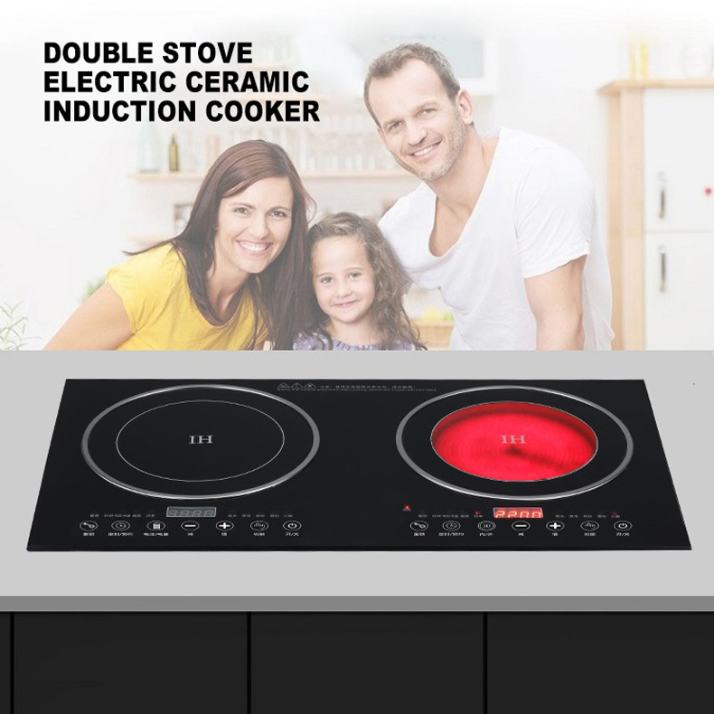 TWK Double Electric Embedded Cooktop 2400W Induction Cooker & 2400W ...