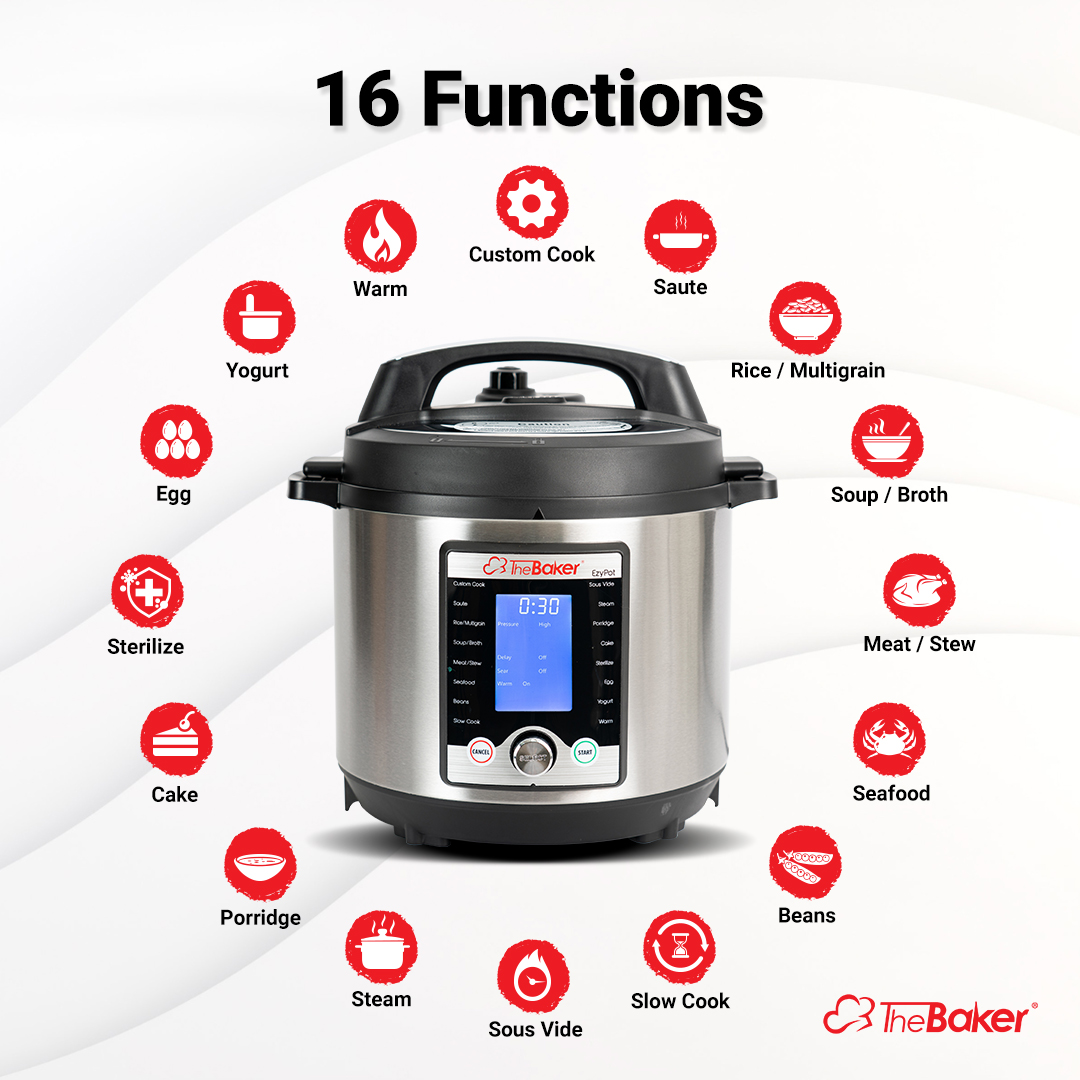 The Baker EzyPot Pressure Cooker Non-Stick Rice Cooker (6L) | Shopee ...