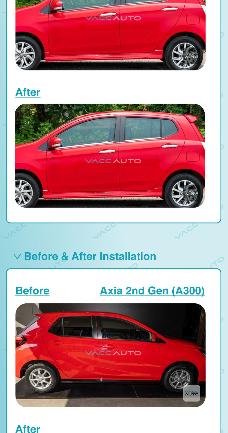 Perodua Axia 1st Gen / Axia 2nd Gen 2014 - 2024 Chrome Lower Window ...