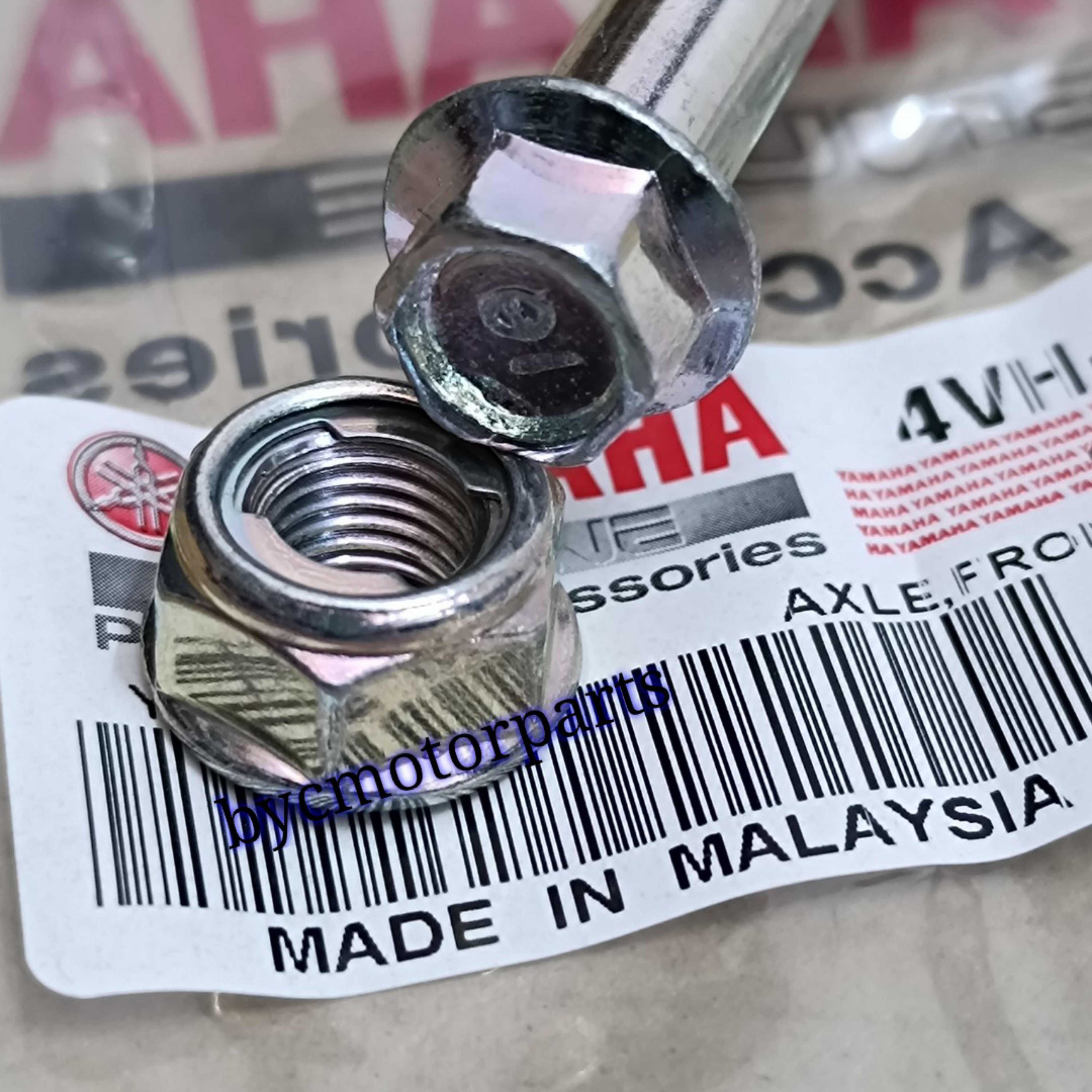 YAMAHA Y110 (OLD) SS1 FRONT REAR WHEEL SWING ARM SHAFT PIVOT WITH NUT ...