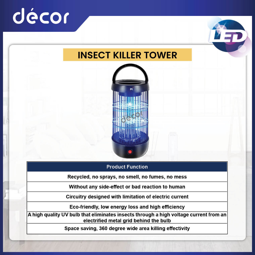 High Efficient 360 Degree Insect Killer Tower DURALUX MK033 / MD-909DE ...
