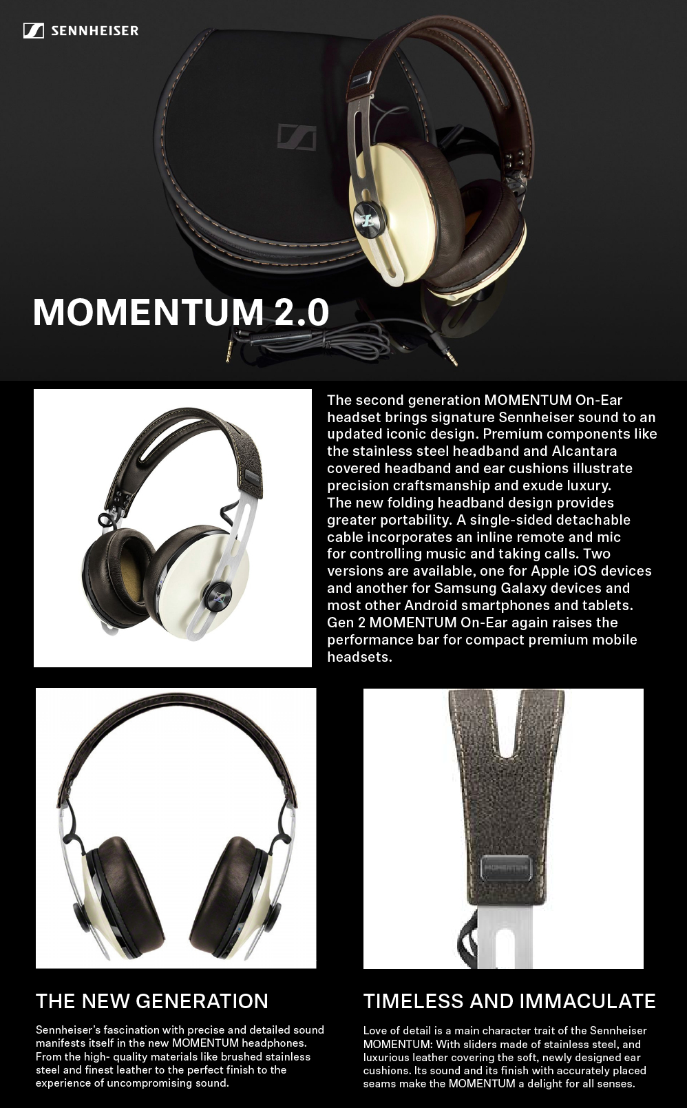 Sennheiser Momentum 2.0 AEI Over Ear Stereo Headphones for Sennheiser Momentum 2.0 AEI Over Ear Stereo Headphones for