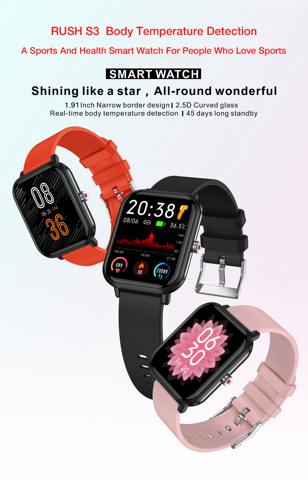 S3 bluetooth waterproof smart on sale watch