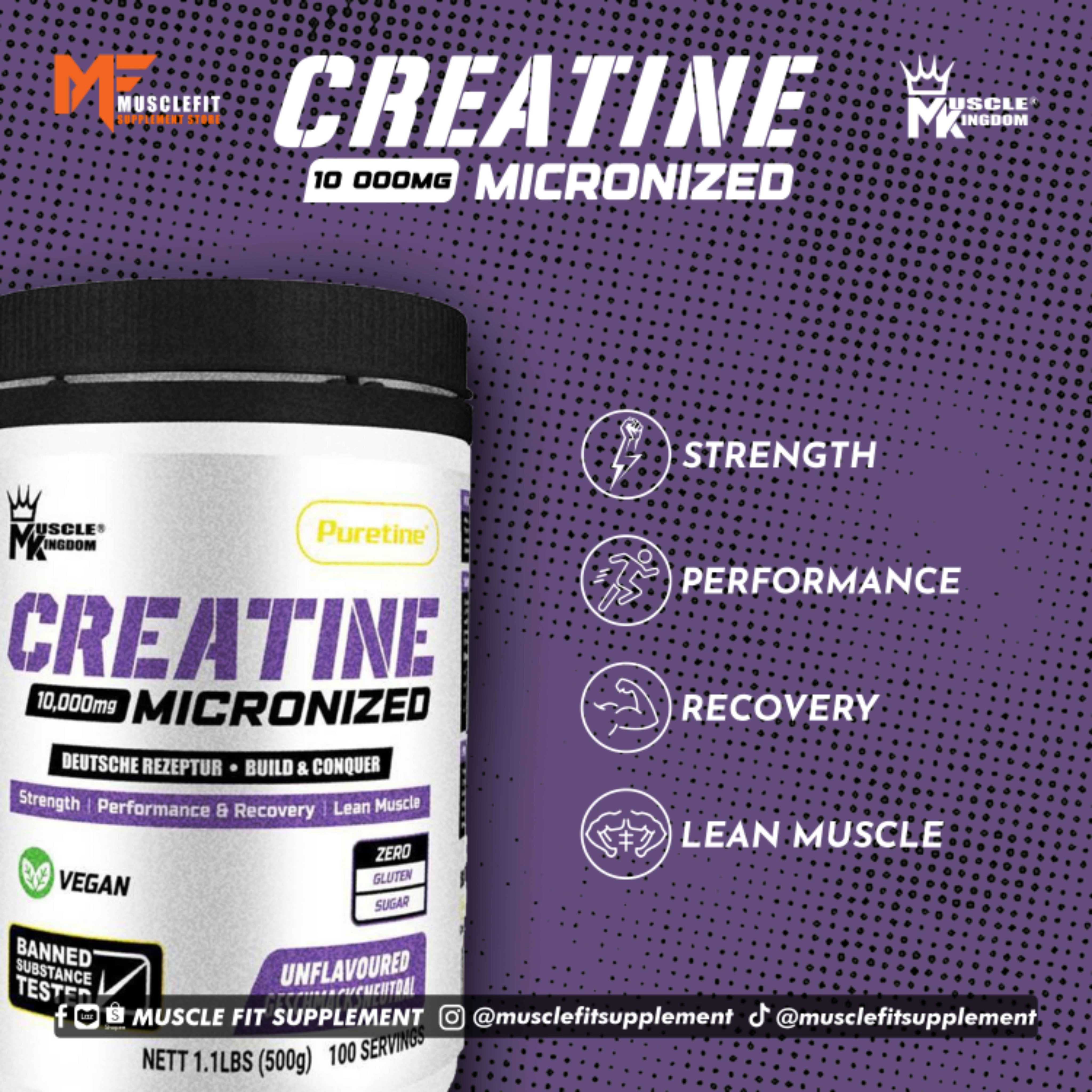 Muscle Kingdom 100% Creatine Micronized CMO 200 unflavored Halal ...