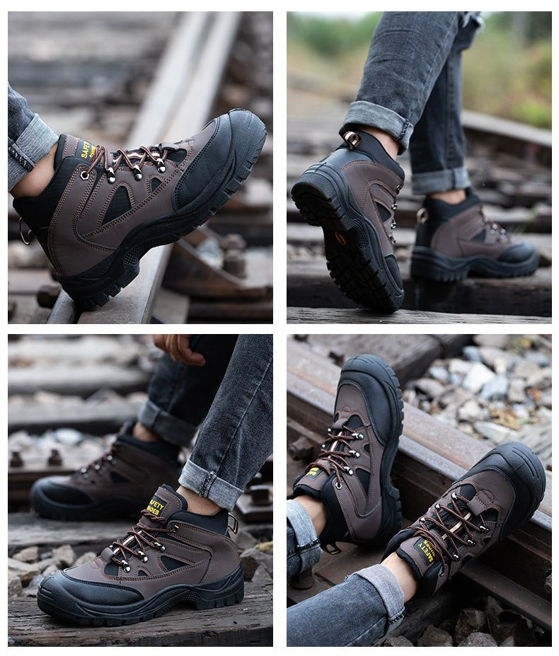 Men's Safety Boots shoes Kasut besi Oil Resistant Protector Military ...