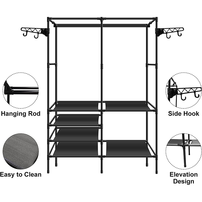 𝗡𝗢 𝗦𝗖𝗥𝗘𝗪 》 Large Stainless Steel Triple Wardrobe Storage Clothes ...