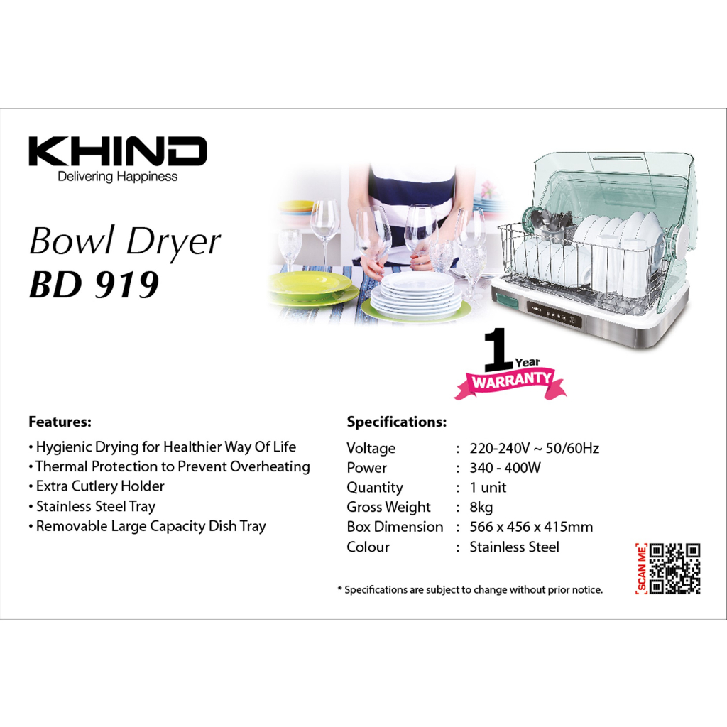 Khind Dish Bowl Dryer BD919 dish dryer Shopee Malaysia
