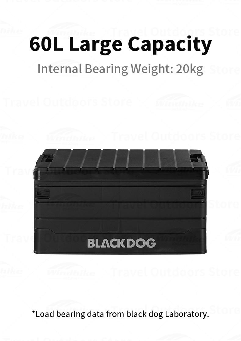 New Blackdog Storage Box [60L] [50L] 3 Door Open Foldable Folding Black