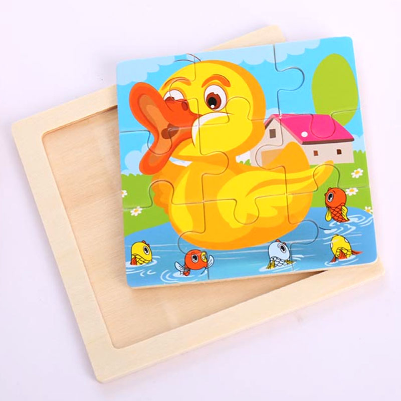 𝐄𝐃𝐔𝐂𝐀𝐓𝐈𝐎𝐍𝐀𝐋 Cartoon 3D Square Wooden Jigsaw Puzzle Toddlers Kids ...