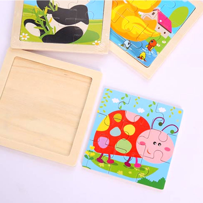 𝐄𝐃𝐔𝐂𝐀𝐓𝐈𝐎𝐍𝐀𝐋 Cartoon 3D Square Wooden Jigsaw Puzzle Toddlers Kids ...